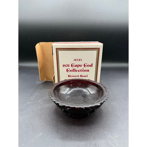 Vintage Avon 1876 Cape Cod Ruby Red 5" Dessert Bowl – New in Box - Picture 2 of 8